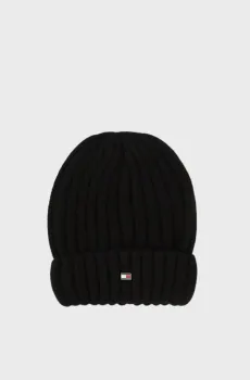 Мужская черная кашемировая шапка TH DC CASHMERE BEANIE Черный ONESIZE Tommy Hilfiger AM0AM12798