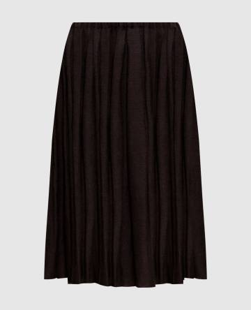 Коричневая юбка из льна и шелка