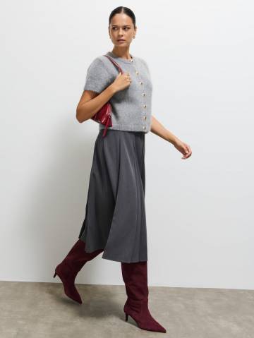 Mohito - Мідіспідниця з поясом - сірий - 36