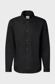 Мужская черная шерстяная рубашка TRAVEL TWILL TAILORING Черный M Calvin Klein K10K114344