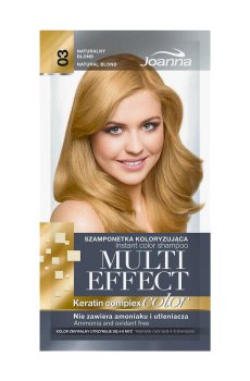 Оттеночный шампунь для волос Joanna Multi Effect Color Keratin Complex 03 Natural Blond, 35 г