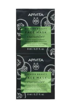 Маска для лица Apivita Express Beauty Intensive Moisturization Face Mask Интенсивное увлажнение, с огурцом, 2*8 мл (саше)