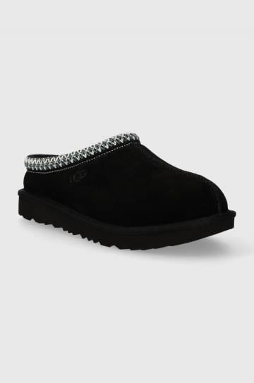 Детские замшевые тапочки UGG K TASMAN II цвет чёрный Детские замшевые тапочки UGG K TASMAN II цвет чёрный
