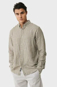 Мужская льняная рубашка в полоску Разноцветный M Mexx MF007200641M