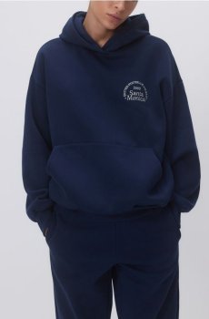Reserved - Худі з вишитим написом - темно-синій - 766HS-59X