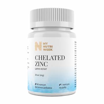 Цинк хелат My Nutri Week Chelated Zink, 30 мг, 60 капсул Цинк хелат My Nutri Week Chelated Zink, 30 мг, 60 капсул