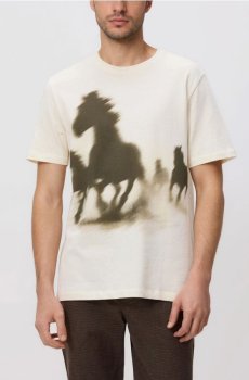 Reserved - Футболка вільного крою з принтом - кремовий - 306FP-01X