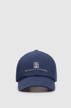 Синяя кепка с вышивкой логотипа