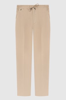 Бежевые брюки из шерсти
