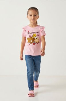 Бавовняна футболка з принтом Rilakkuma - рожевий