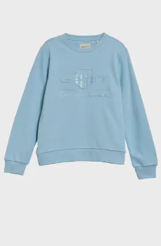Женский голубой свитшот REG TONAL SHIELD C-NECK Голубой S Gant 4200663