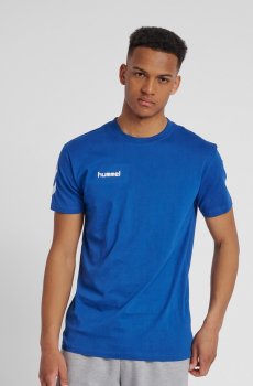hummel Men Blue Pure Cotton T-shirt