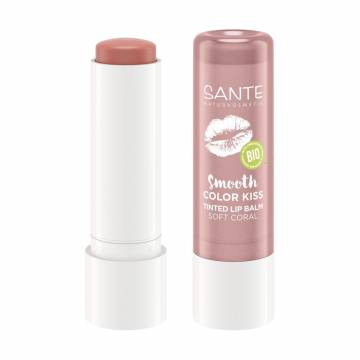 Тонирующий био-бальзам для губ Sante Smooth Color Kiss Tinted Lip Balm 01 Soft Coral, 4.8 г
