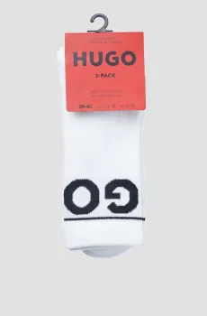 Мужские белые носки (2 пары) Белый 43-46 HUGO 50468419;100