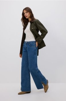 Reserved - Джинси прямого крою з розрізами внизу - синій - 561GE-55J