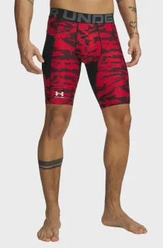 Мужские красные велосипедки с узором UA HG Printed Lng Short-BLK Красный XL Under Armour 6009658-002