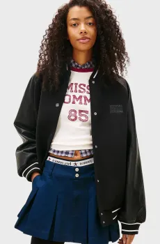 Женский черный бомбер RLX FLAG VARSITY Черный S Tommy Jeans DW0DW22557
