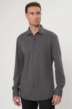 Мужская темно-серая рубашка BOSSxBECKHAM Серый 40 BOSS 50554861;030
