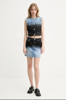 Хлопковая джинсовая юбка Moschino Jeans