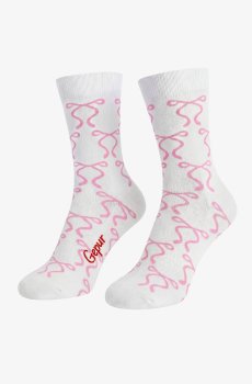 Молочні бавовняні шкарпетки з принтом бантики
