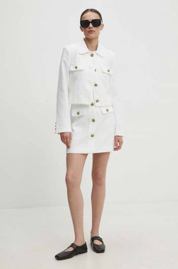 Юбка Answear Lab цвет белый mini расклешённая Юбка Answear Lab цвет белый mini расклешённая