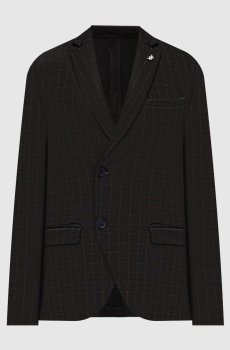 Коричневый пиджак в клетку