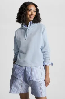 Женское голубое худи REG FROSTED CORP LOGO HOODIE Голубой XS Tommy Hilfiger WW0WW38856