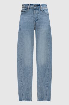 Голубые джинсы-бананы с кристаллами