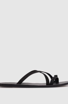 Черные замшевые шлепанцы