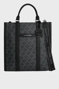 Мужская темно-серая сумка с узором Серый ONESIZE Karl Lagerfeld B3M30256;999