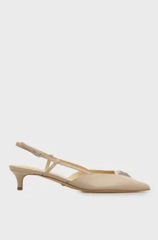 Женские бежевые кожаные слингбэки JESSON Бежевый 36 Guess FLPJES LEA05