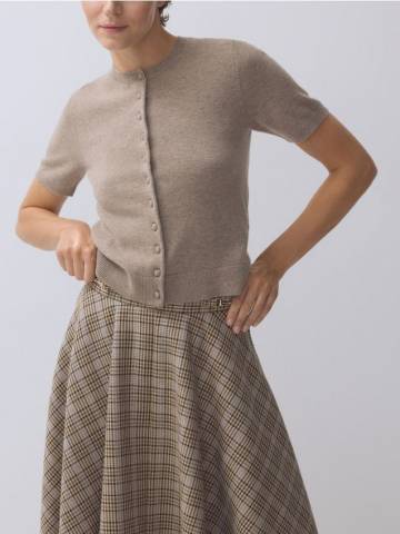 Reserved - Кардиган з мериносової вовни - кавовий - 758GL-84M