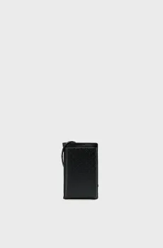 Мужская черная кожаная сумка для телефона EMBOSSED EMBLEM Черный ONESIZE Calvin Klein LV04D1130G