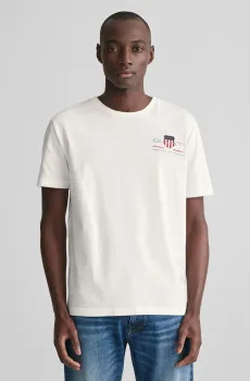 Мужская белая футболка REG ARCHIVE SHIELD EMB Белый S Gant 2067004