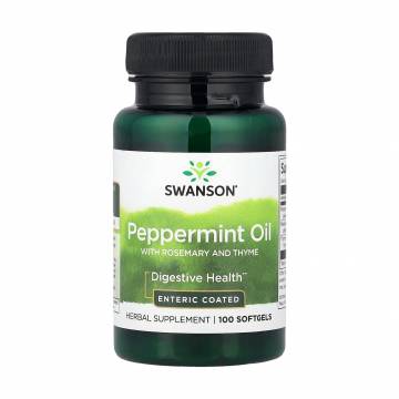 Уценка! Масло мяты перечной Swanson Peppermint Oil with Rosemary and Thyme с розмарином и тимьяном, 100 гелевых капсул Уценка! Масло мяты перечной Swanson Peppermint Oil with Rosemary and Thyme с розмарином и тимьяном, 100 гелевых капсул