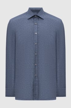 Синяя рубашка с леном