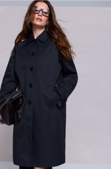 Класичне однобортне пальто - чорний