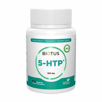 5-Гидрокситриптофан Biotus 5-HTP, 100 мг, 60 капсул 5-Гидрокситриптофан Biotus 5-HTP, 100 мг, 60 капсул