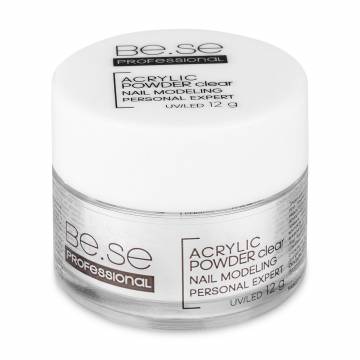 Акриловая пудра для наращивания ногтей Be.Se professional прозрачная, 12 г