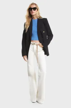 Женские белые джинсы FLARE CHAIN BELT Белый 36 Michael Kors MF3904180V