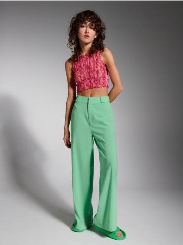 Кроп топ на бретельках - різнобарвний