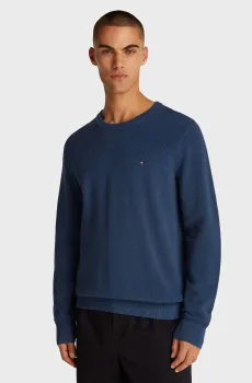 Мужской темно-синий джемпер ESSENTIAL STRUCTURE CREW NECK Синий L Tommy Hilfiger MW0MW36347