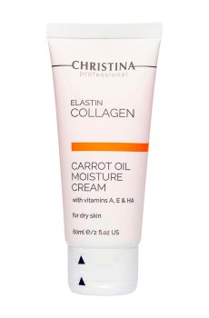 Увлажняющий крем для лица Christina Elastin Collagen Carrot Cream with Vitamins A, E & HA, для сухой кожи, 60 мл