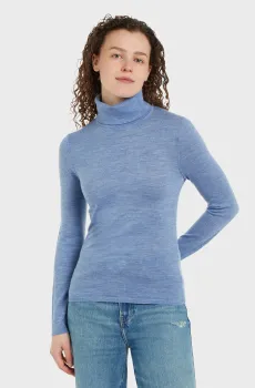 Женский голубой шерстяной гольф MERINO ROLL-NK LS Голубой XS Tommy Hilfiger WW0WW43098