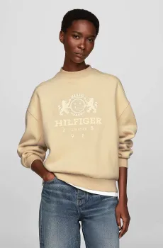 Женский бежевый свитшот RLX VARSITY CREST C-NK Бежевый XS Tommy Hilfiger WW0WW43495