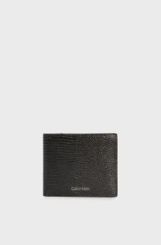 Мужской черный кожаный кошелек LIZARD EMBOSSED Черный ONESIZE Calvin Klein LV04D1102G