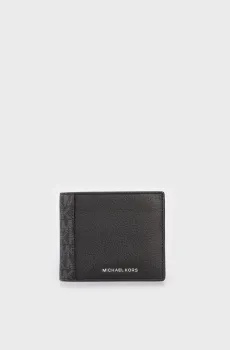 Мужской черный кожаный кошелек HUDSON Черный ONESIZE Michael Kors 39R5LHDF3O