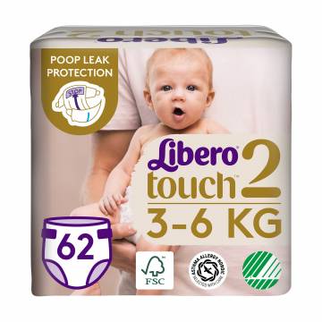 Подгузники Libero Touch размер 2 (3-6 кг), 62 шт Подгузники Libero Touch размер 2 (3-6 кг), 62 шт