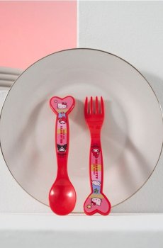 Набір столових приборів Hello Kitty - різнобарвний