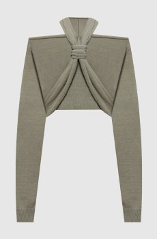 Зеленый джемпер из шелка с открытыми плечами
